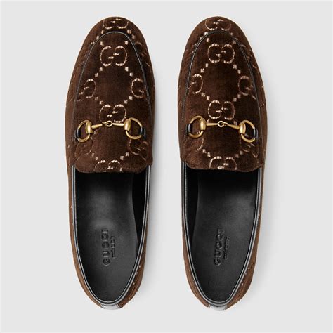 gucci jordaan gg velvet loafers